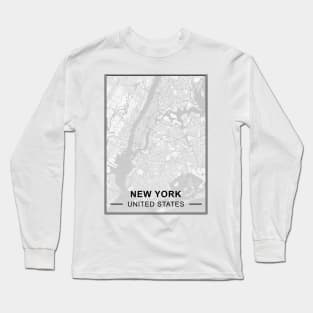 New York City Map Long Sleeve T-Shirt